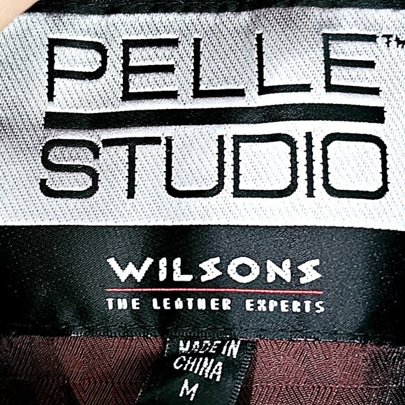 Vintage 80s‎ Pelle Studio Wilsons Leather Vest Black Button-Up Sz M~V5.10 - Picture 2 of 5